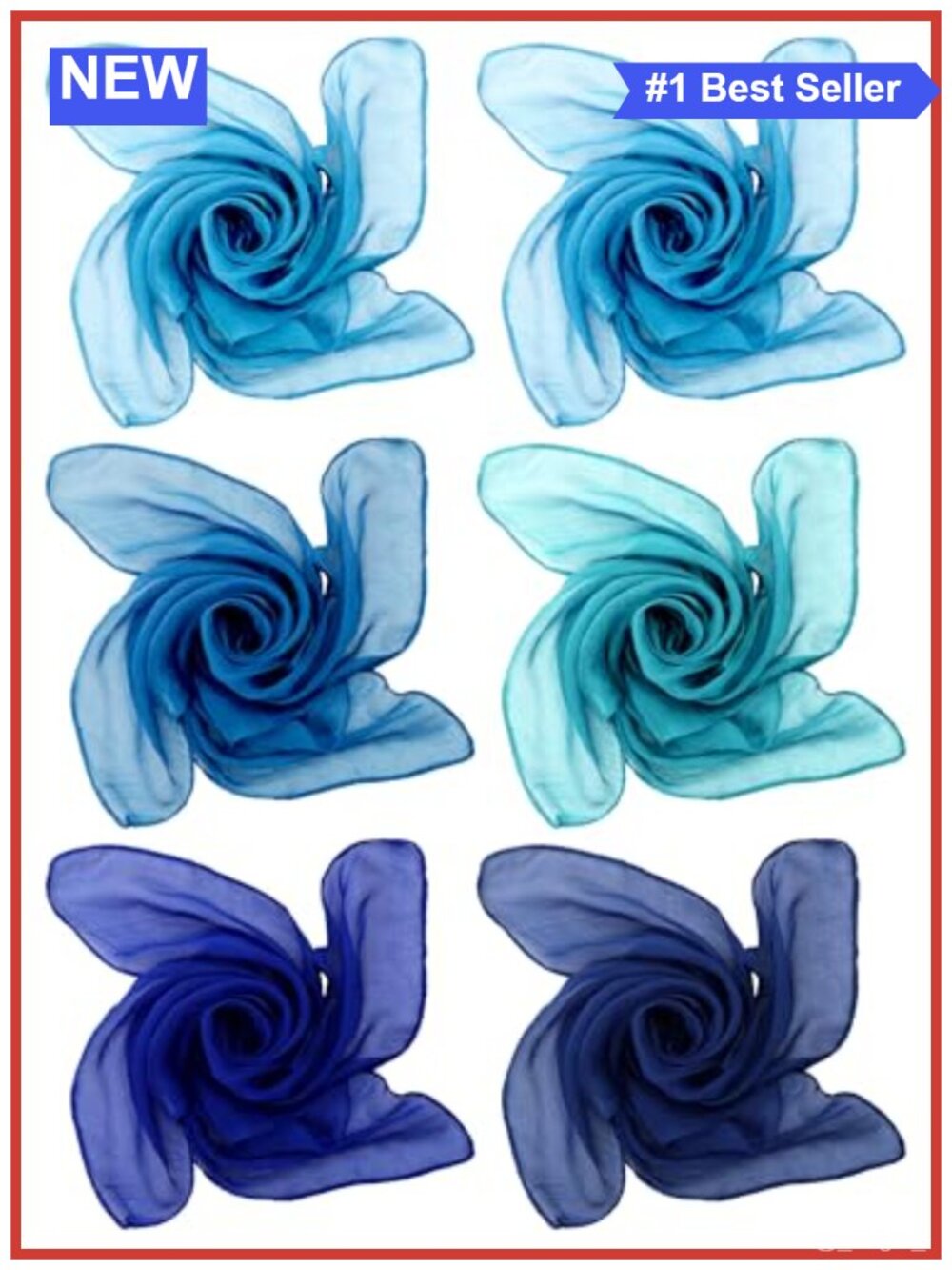 Chiffon Scarf Square Neck Head Scarf for Women Lightweight Polyester